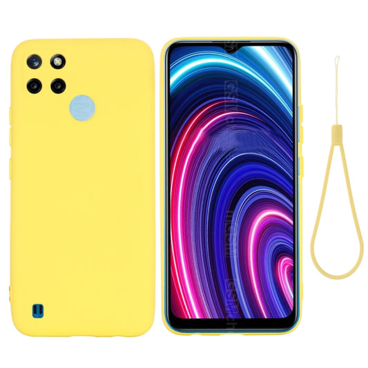 For OPPO Realme C21Y Foreign Version Solid Color Liquid Silicone Dropproof Full Coverage Protective Case(Yellow) - Realme Cases by buy2fix | Online Shopping UK | buy2fix