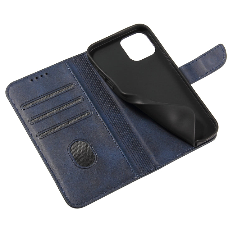 For iPhone 12 / 12 Pro Calf Texture Buckle Horizontal Flip Leather Case with Holder & Card Slots & Wallet(Blue) - iPhone 12 / 12 Pro Cases by buy2fix | Online Shopping UK | buy2fix