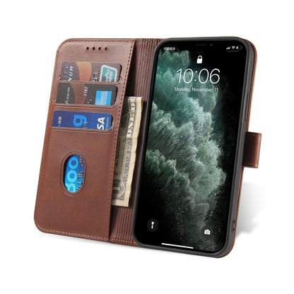 For iPhone 12 / 12 Pro Calf Texture Buckle Horizontal Flip Leather Case with Holder & Card Slots & Wallet(Brown) - iPhone 12 / 12 Pro Cases by buy2fix | Online Shopping UK | buy2fix