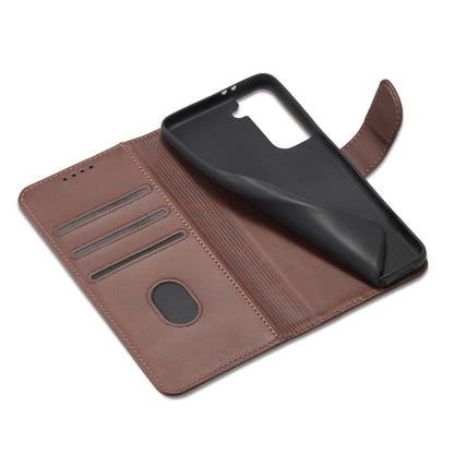 For Samsung Galaxy S21 5G Calf Texture Buckle Horizontal Flip Leather Case with Holder & Card Slots & Wallet(Brown) - Galaxy S21 5G Cases by buy2fix | Online Shopping UK | buy2fix