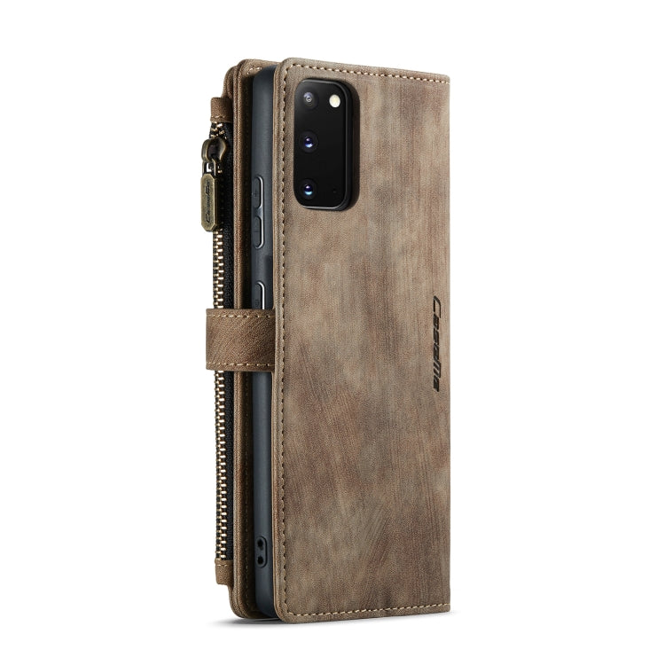 For Samsung Galaxy S20 5G CaseMe-C30 PU + TPU Multifunctional Horizontal Flip Leather Case with Holder & Card Slot & Wallet & Zipper Pocket(Brown) - Galaxy Phone Cases by CaseMe | Online Shopping UK | buy2fix