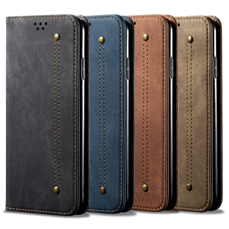 For Xiaomi Redmi 8 Denim Texture Casual Style Horizontal Flip Leather Case with Holder & Card Slots & Wallet(Brown) - Xiaomi Cases by buy2fix | Online Shopping UK | buy2fix