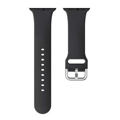 Single-color Silicone Buckle Strap Watch Band For Apple Watch Ultra 49mm&Watch Ultra 2 49mm / Series 9&8&7 45mm / SE 3&SE 2&6&SE&5&4 44mm / 3&2&1 42mm(Black) - Watch Bands by buy2fix | Online Shopping UK | buy2fix