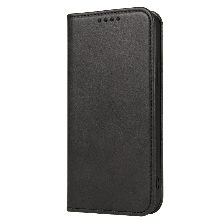 For iPhone 12 Pro Max Calf Texture Magnetic Horizontal Flip Leather Case with Holder & Card Slots & Wallet(Black) - iPhone 12 Pro Max Cases by buy2fix | Online Shopping UK | buy2fix