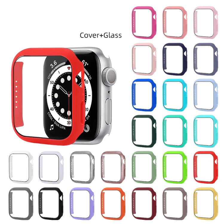 Shockproof PC Protective Case with Tempered Glass Film For Apple Watch Series 8 / 7 45mm(Lavender Purple) - Watch Cases by buy2fix | Online Shopping UK | buy2fix