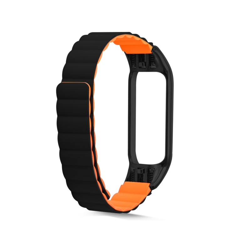 For Xiaomi Mi Band 4 / 3 Silicone Magnetic Watch Band(Black Orange) - Watch Bands by buy2fix | Online Shopping UK | buy2fix