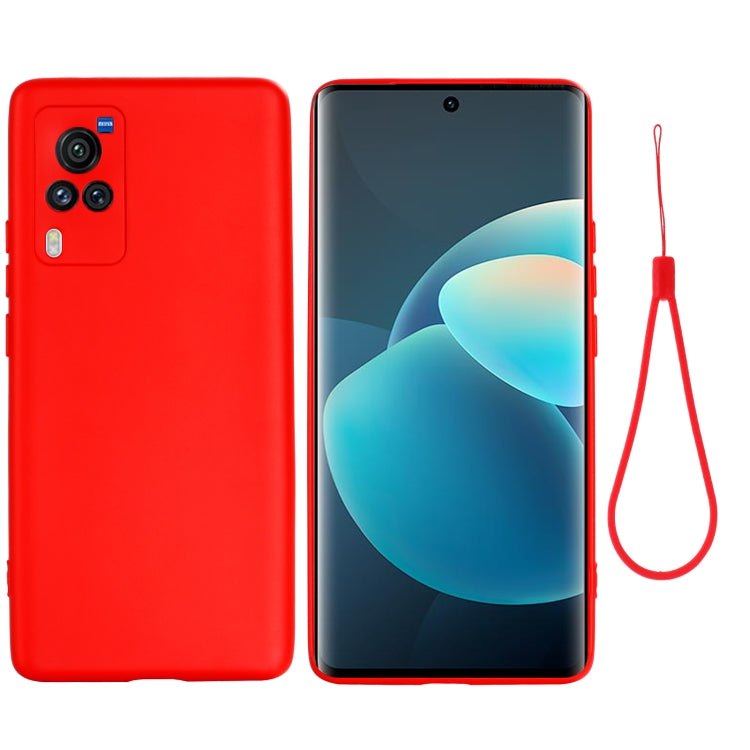 For vivo X60 Pro 5G Foreign Version Solid Color Liquid Silicone Shockproof Full Coverage Protective Case(Red) - vivo Cases by buy2fix | Online Shopping UK | buy2fix