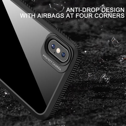 For iPhone XS Max MG Series Carbon Fiber TPU + Clear PC Four-corner Airbag Shockproof Case(Black) - More iPhone Cases by buy2fix | Online Shopping UK | buy2fix