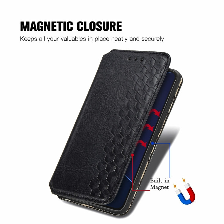 For Asus Zenfone 8 Flip Cubic Grid Pressed Horizontal Flip Magnetic PU Leather Case with Holder & Card Slots & Wallet(Black) - ASUS Cases by buy2fix | Online Shopping UK | buy2fix