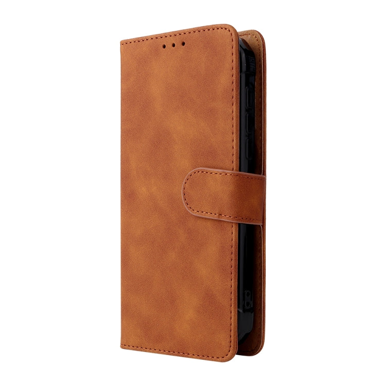 For Doogee S59 / S59 Pro Solid Color Skin Feel Magnetic Buckle Horizontal Flip Calf Texture PU Leather Case with Holder & Card Slots & Wallet(Brown) - More Brand by buy2fix | Online Shopping UK | buy2fix