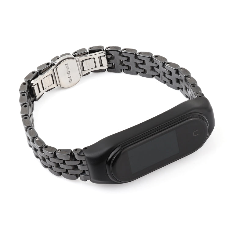 For Xiaomi Mi Band 6 / 5 Ceramics Watch Band(Five Beads Black) - Watch Bands by buy2fix | Online Shopping UK | buy2fix