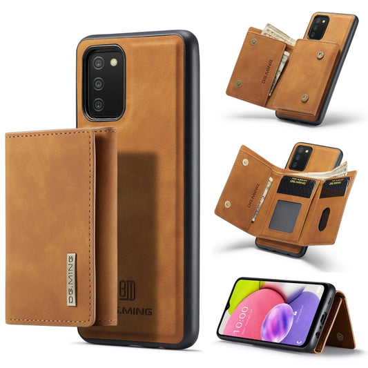 For Samsung Galaxy A03s 166mm DG.MING M1 Series 3-Fold Multi Card Wallet  Back Cover Shockproof Case with Holder Function(Brown) - Galaxy Phone Cases by DG.MING | Online Shopping UK | buy2fix