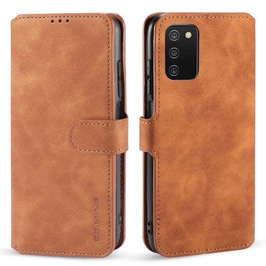 For Samsung Galaxy A03s 166mm DG.MING Retro Oil Side Horizontal Flip Leather Case with Holder & Card Slots & Wallet(Brown) - Galaxy Phone Cases by DG.MING | Online Shopping UK | buy2fix