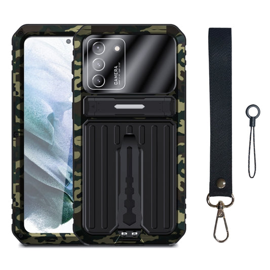 For Samsung Galaxy S21 5G Armor Shockproof Splash-proof Dust-proof Phone Case with Holder(Camouflage) - Galaxy S21 5G Cases by buy2fix | Online Shopping UK | buy2fix