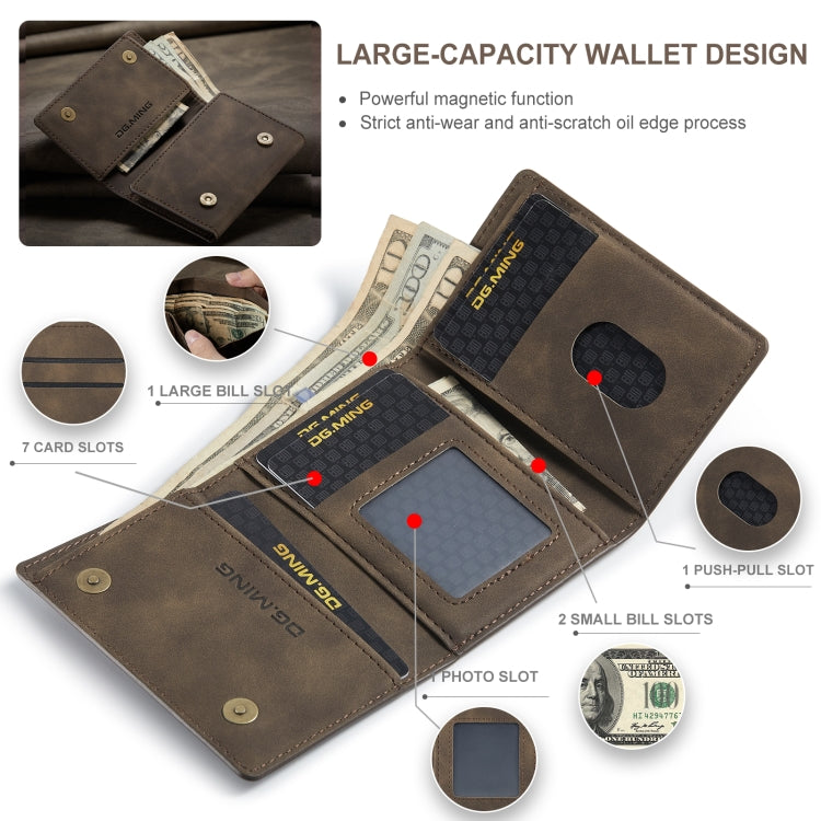 DG.MING M1 Series 3-Fold Multi Card Wallet(Coffee) - Wallets by DG.MING | Online Shopping UK | buy2fix