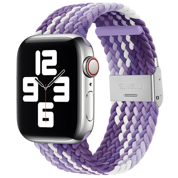 Nylon Braid One Buckle Watch Band For Apple Watch Ultra 49mm&Watch Ultra 2 49mm / Series 9&8&7 45mm / SE 3&SE 2&6&SE&5&4 44mm / 3&2&1 42mm(Grape Purple) - Watch Bands by buy2fix | Online Shopping UK | buy2fix