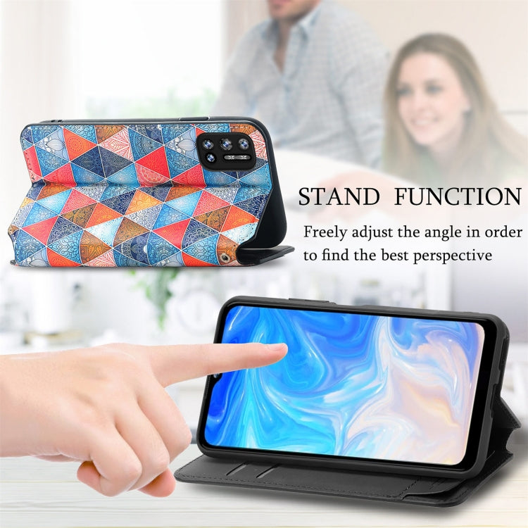 For Doogee N40 Pro CaseNeo Colorful Magnetic Leather Case with Holder & Card Slot & Wallet(Rhombus Mandala) - More Brand by buy2fix | Online Shopping UK | buy2fix