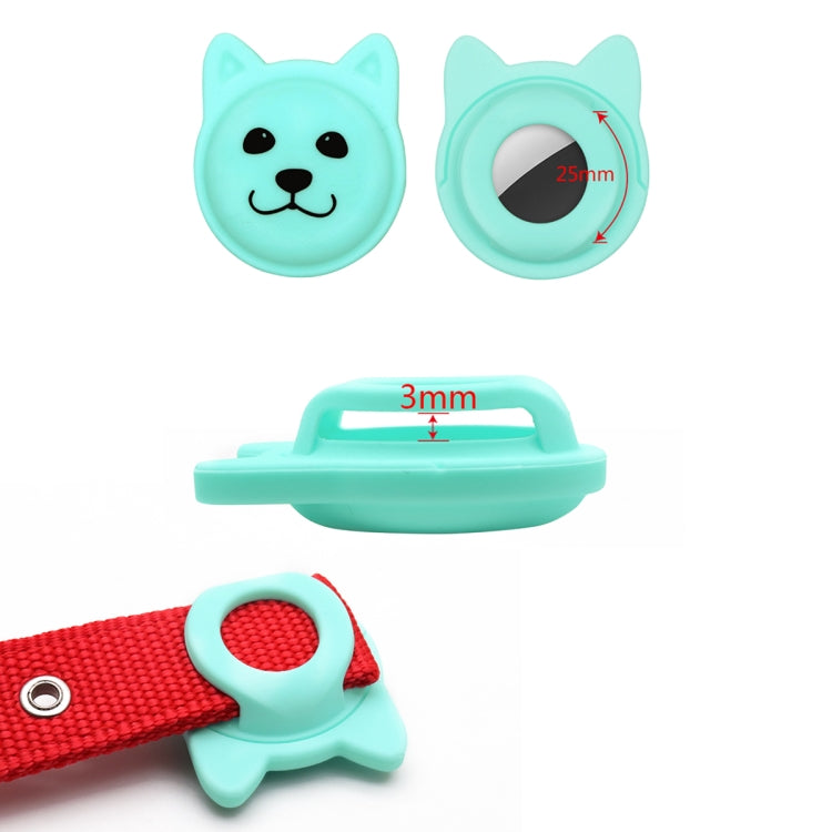 Hanhan Smiley Cute Cartoon Pet Collar Anti-lost Tracker Silicone Case For AirTag(Red) - Pet Series by Mutural | Online Shopping UK | buy2fix