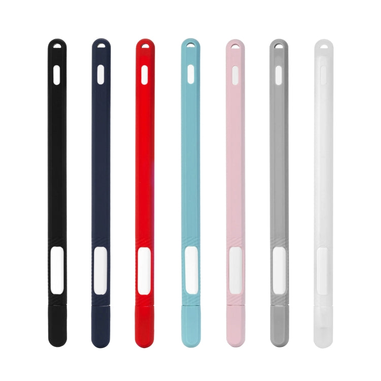 Two-hole Solid Color Silicone Stylus Protective Case For Apple Pencil 2(Red) - Pencil Accessories by buy2fix | Online Shopping UK | buy2fix