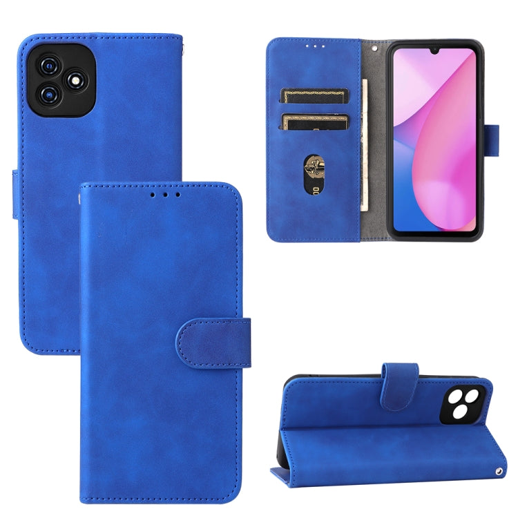 For Blackview Oscal C20 Solid Color Skin Feel Magnetic Buckle Horizontal Flip PU Phone Case(Blue) - More Brand by buy2fix | Online Shopping UK | buy2fix