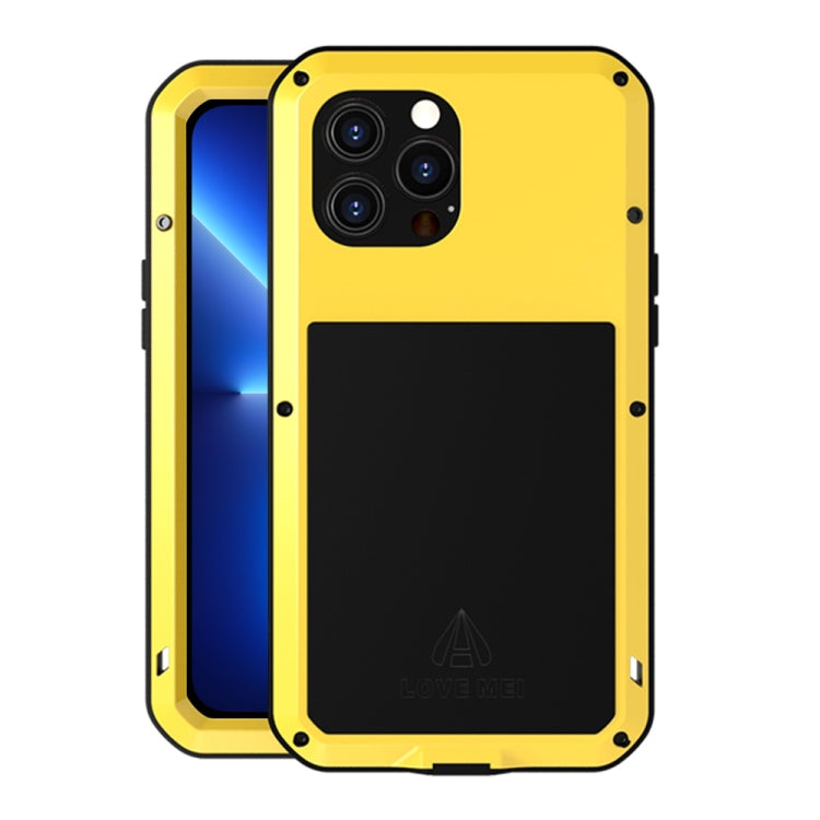 For iPhone 13 Pro Max LOVE MEI Metal Shockproof Life Waterproof Dustproof Protective Phone Case (Yellow) - iPhone 13 Pro Max Cases by LOVE MEI | Online Shopping UK | buy2fix