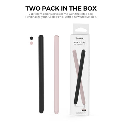 2 PCS / Set Stoyobe Silicone Protective Case Cover For Apple Pencil Pro / 2(Pink+Black) - Pencil Accessories by buy2fix | Online Shopping UK | buy2fix