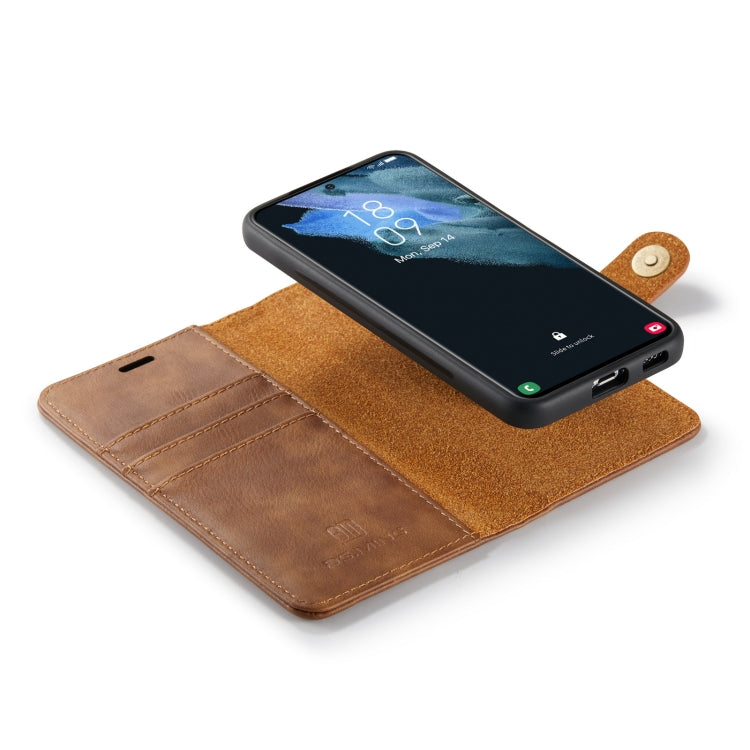 For Samsung Galaxy S22 5G DG.MING Crazy Horse Texture Detachable Magnetic Leather Phone Case(Brown) - Galaxy S22 5G Cases by DG.MING | Online Shopping UK | buy2fix