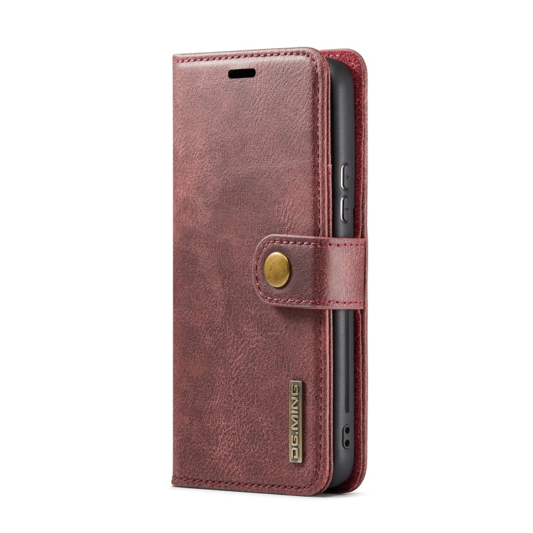 For Samsung Galaxy S22 5G DG.MING Crazy Horse Texture Detachable Magnetic Leather Phone Case(Red) - Galaxy S22 5G Cases by DG.MING | Online Shopping UK | buy2fix