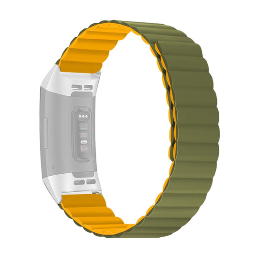 For Fitbit Charge 3 / 4 Silicone Magnetic Watch Band(Army Green) - Watch Bands by buy2fix | Online Shopping UK | buy2fix
