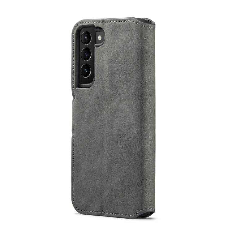 For Samsung Galaxy S22+ DG.MING Retro Oil Side Horizontal Flip Leather Case with Holder & Card Slots & Wallet(Grey) - Galaxy S22+ 5G Cases by DG.MING | Online Shopping UK | buy2fix