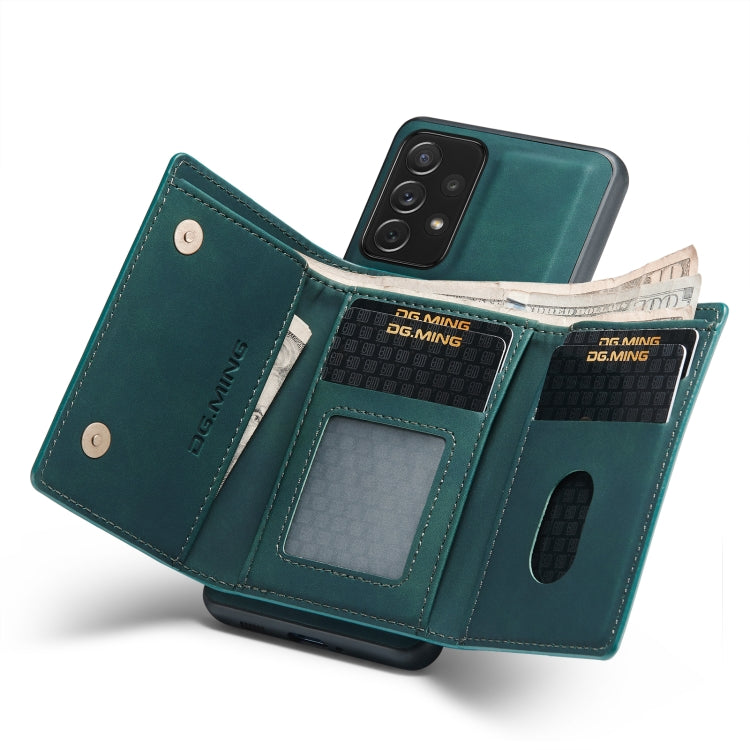 For Samsung Galaxy A33 5G DG.MING M1 Series 3-Fold Multi Card Wallet  Phone Case(Green) - Galaxy Phone Cases by DG.MING | Online Shopping UK | buy2fix