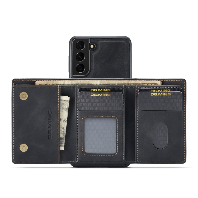 For Samsung Galaxy S22+ 5G DG.MING M1 Series 3-Fold Multi Card Wallet Phone Case(Black) - Galaxy S22+ 5G Cases by DG.MING | Online Shopping UK | buy2fix