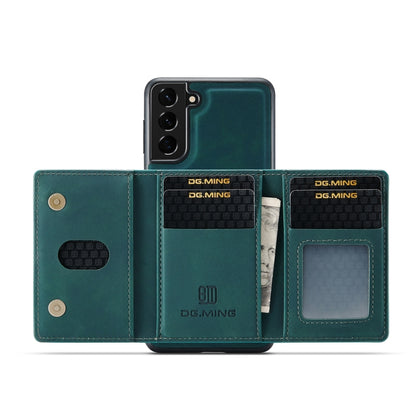 For Samsung Galaxy S22 5G DG.MING M2 Series 3-Fold Multi Card Bag Back Cover Phone Case(Green) - Galaxy S22 5G Cases by DG.MING | Online Shopping UK | buy2fix