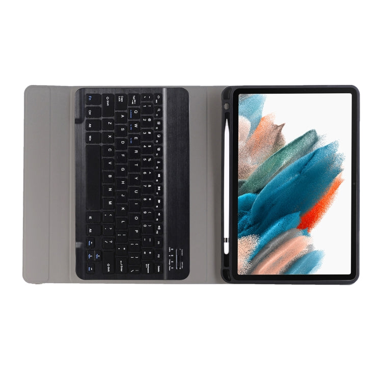 A08B Bluetooth Keyboard Leather Case with Holder & TPU Pen Slot For Samsung Galaxy Tab A8 10.5 2021 SM-X205 / SM-X200(Blue) - Samsung Keyboard by buy2fix | Online Shopping UK | buy2fix
