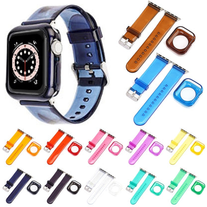 Jelly Watch Band + Case For Apple Watch Ultra 49mm&Watch Ultra 2 49mm / Series 9&8&7 45mm / SE 3&SE 2&6&SE&5&4 44mm / 3&2&1 42mm(Blue) - Watch Bands by buy2fix | Online Shopping UK | buy2fix