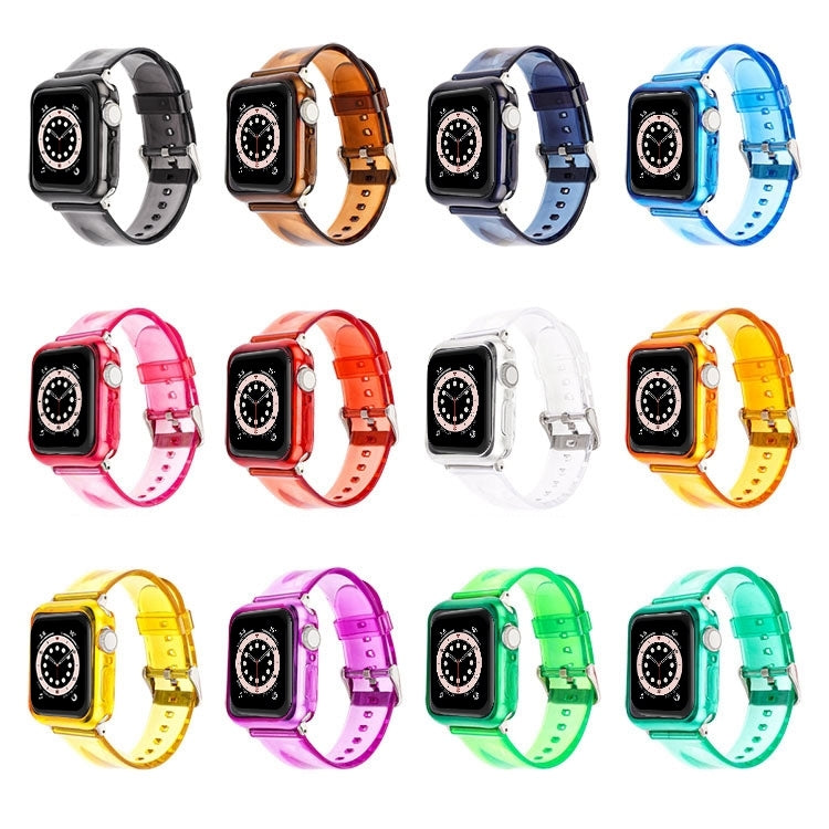 Jelly Watch Band + Case For Apple Watch Ultra 49mm&Watch Ultra 2 49mm / Series 9&8&7 45mm / SE 3&SE 2&6&SE&5&4 44mm / 3&2&1 42mm(Purple) - Watch Bands by buy2fix | Online Shopping UK | buy2fix