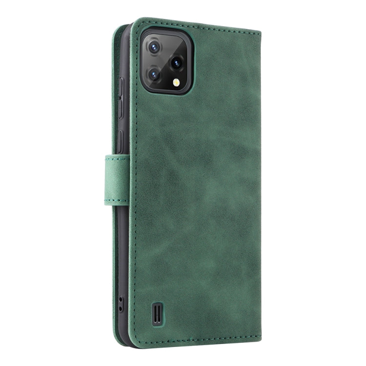 For Blackview A55 Skin Feel Magnetic Buckle Leather Phone Case(Green) - More Brand by buy2fix | Online Shopping UK | buy2fix