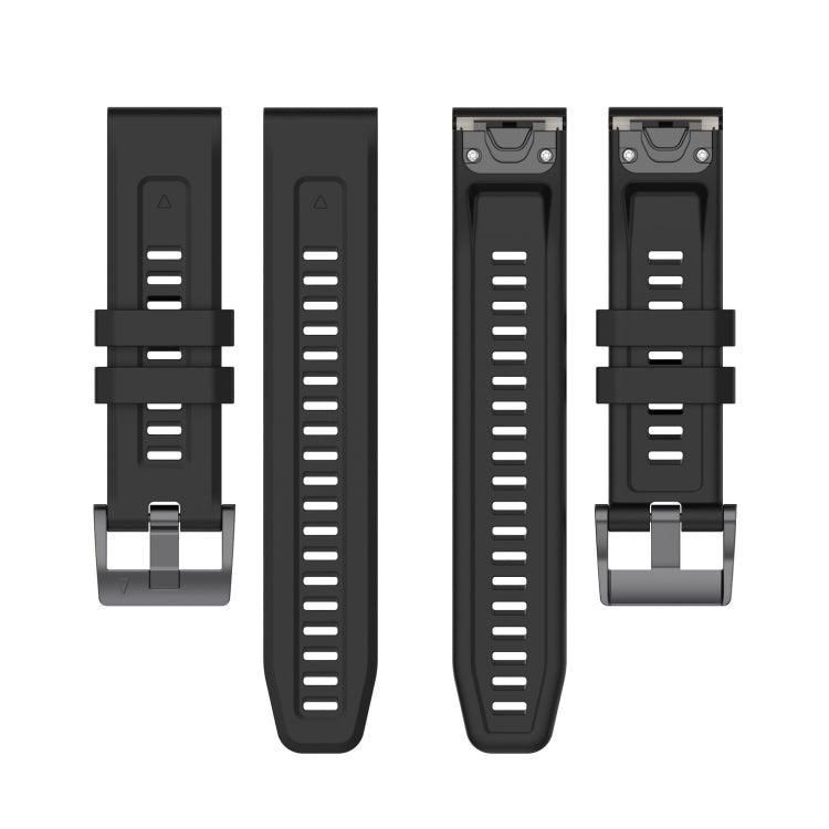 For Garmin Fenix 7S Quick Release Silicone Watch Band(Black) - Watch Bands by buy2fix | Online Shopping UK | buy2fix