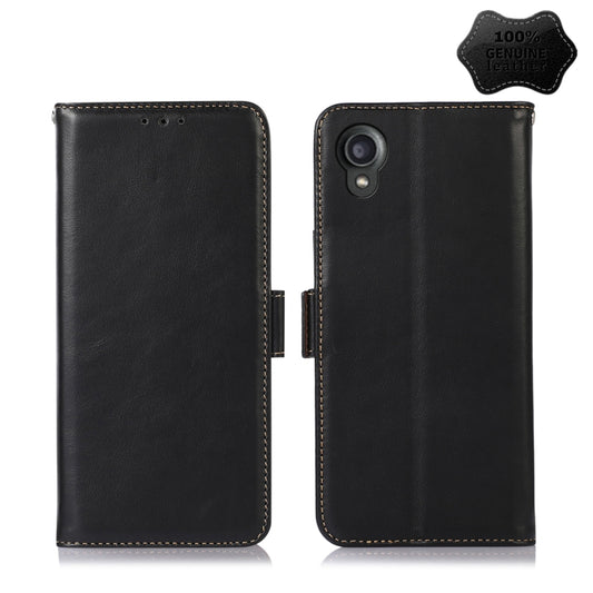 For Kyocera Digno BX2 Crazy Horse Top Layer Cowhide Leather Phone Case(Black) - More Brand by buy2fix | Online Shopping UK | buy2fix