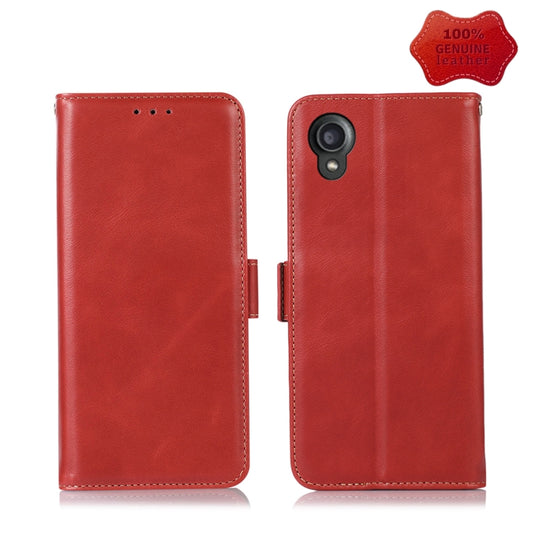 For Kyocera Digno BX2 Crazy Horse Top Layer Cowhide Leather Phone Case(Red) - More Brand by buy2fix | Online Shopping UK | buy2fix