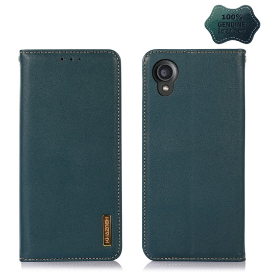 For Kyocera Digno BX2 KHAZNEH Nappa Top Layer Cowhide Leather Phone Case(Green) - More Brand by buy2fix | Online Shopping UK | buy2fix