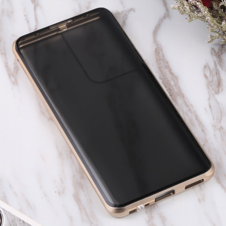 For Samsung Galaxy S21 Ultra 5G Anti-peeping Magnetic Double-sided Tempered Glass Phone Case(Gold) - Galaxy S21 Ultra 5G Cases by buy2fix | Online Shopping UK | buy2fix