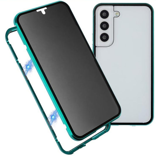 For Samsung Galaxy S21 Ultra 5G Anti-peeping Magnetic Double-sided Tempered Glass Phone Case(Green) - Galaxy S21 Ultra 5G Cases by buy2fix | Online Shopping UK | buy2fix