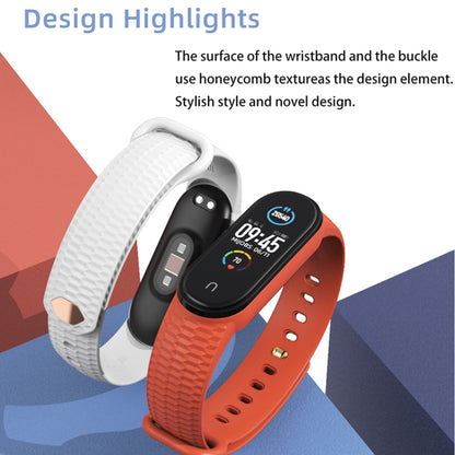 For Xiaomi Mi Band 5/6/7 Mijobs Solid Color Honeycomb Silicone Watch Band(White) - Watch Bands by MIJOBS | Online Shopping UK | buy2fix