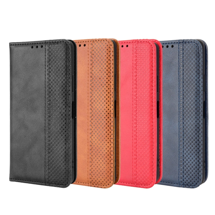 For Blackview A95 Magnetic Buckle Retro Texture Leather Phone Case(Blue) - More Brand by buy2fix | Online Shopping UK | buy2fix