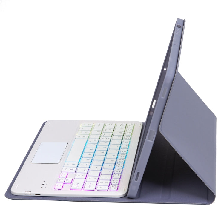 T11B-AS Skin Feel Pen Slot Touch Pad Backlight Bluetooth Keyboard Leather Tablet Case For iPad Pro 11 2021&2020&2018(Purple) - For iPad Pro by buy2fix | Online Shopping UK | buy2fix