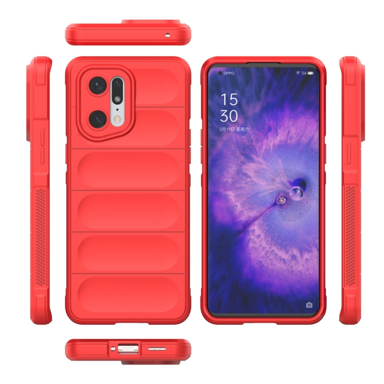 For OPPO Find X5 Pro Magic Shield TPU + Flannel Phone Case(Dark Blue) - OPPO Cases by buy2fix | Online Shopping UK | buy2fix