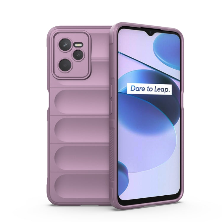 For OPPO Realme C35 Magic Shield TPU + Flannel Phone Case(Purple) - Realme Cases by buy2fix | Online Shopping UK | buy2fix