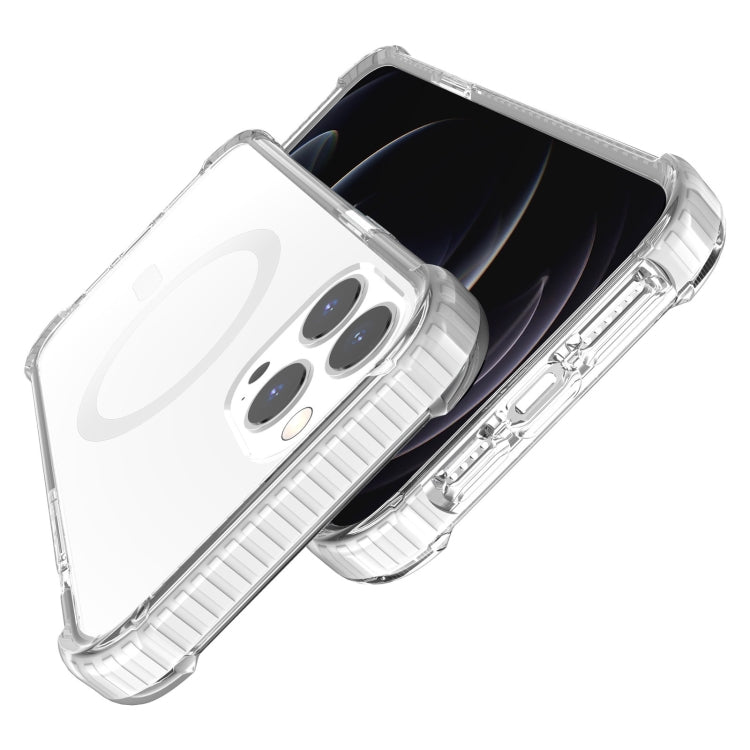 For iPhone 12 / 12 Pro Magsafe Magnetic Acrylic Shockproof Phone Case(White) - iPhone 12 / 12 Pro Cases by buy2fix | Online Shopping UK | buy2fix