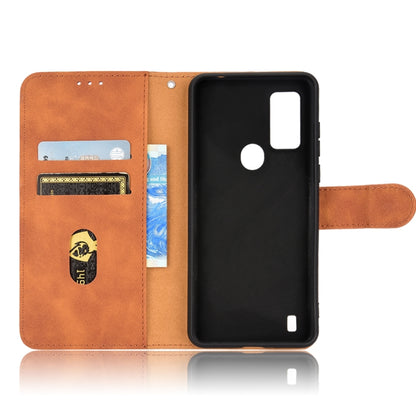 For Blackview A50 Skin Feel Magnetic Flip Leather Phone Case(Brown) - More Brand by buy2fix | Online Shopping UK | buy2fix